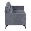 Chaise moderne en microfibre texturée gris foncé avec coussins attachés et pieds en métal 3 pièces