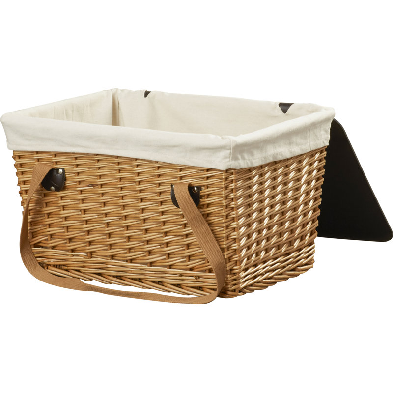  Panier de pique-nique en osier avec couvercle amovible Canasta, Brun, H 9,8 po x l 11,3 po x P 16,5 po