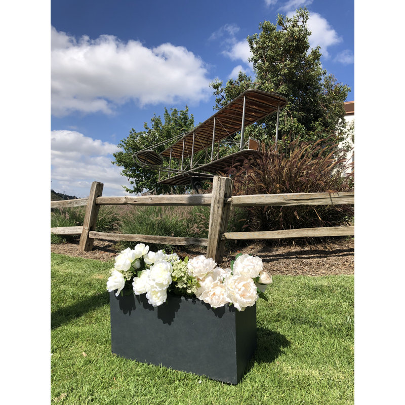 Fuller Handmade Planter Box, 12" H x 12" W x 23" D, Granite