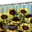 Tournesols, art, anniversaire, arc bleu, décoration, fleur, joie verte, feuille de feu avec 12 crochets-1312698171
