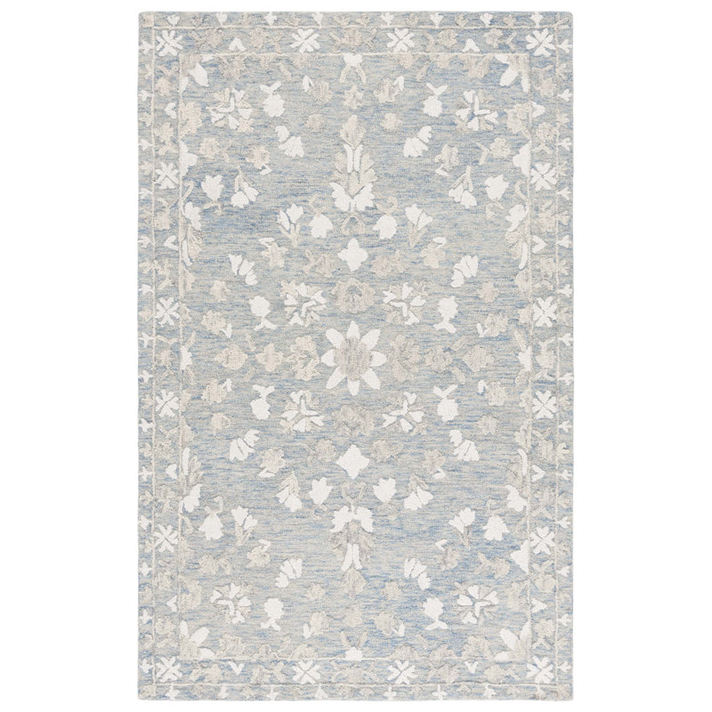 Marquee 504 Hand Tufted Wool/Cotton Oriental Rug in Blue/Gray/Ivory, Rectangle 6' x 9'