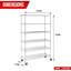 Étagère de rangement en métal avec roulettes 47,6 po Navan-388920627