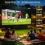 Écran de projection portatif pliable avec support, 150 pouces, angle de vision de 160°, 4K HD, format 16:9, montage facile.