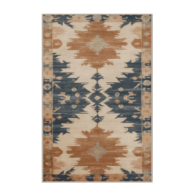 Tapis beige surteint lavable à la machine, Rectangulaire 8 pi x 12 pi