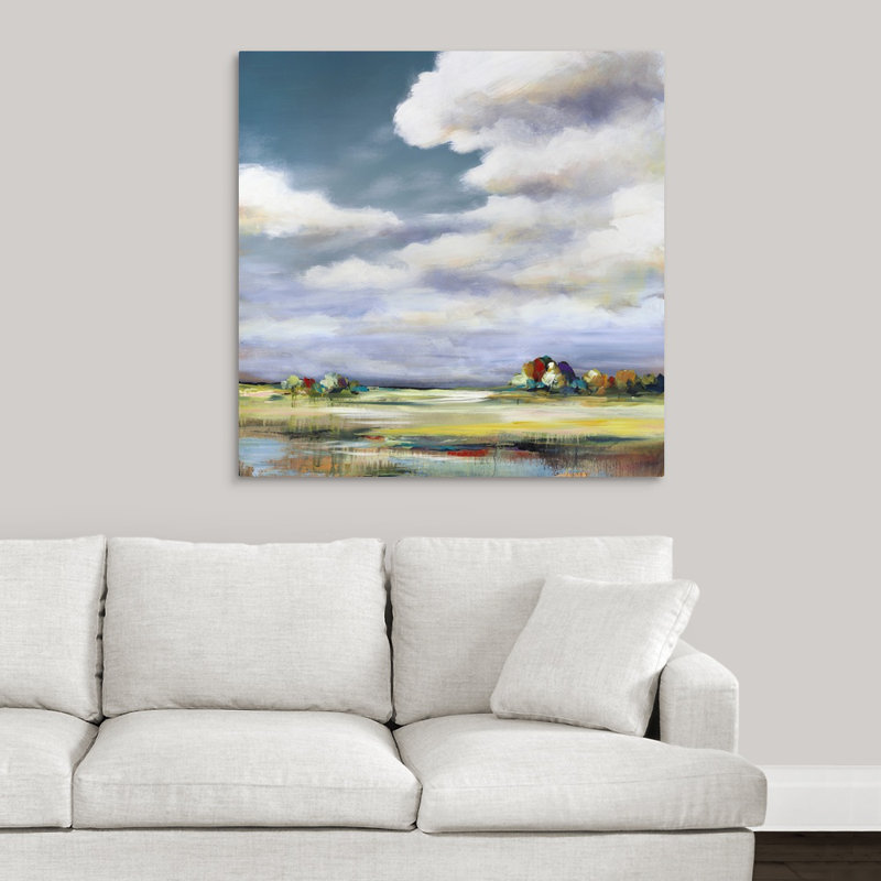 « paysages view ii », peinture sur toile, Toile tendue, H 12 po x l 12 po x P 1,25 po