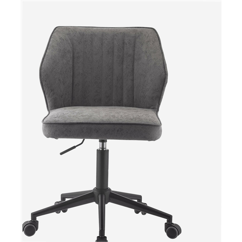 Embrassez l'élégance intemporelle! Chaise de bureau rétro en cuir synthétique gris avec une finition élégante.