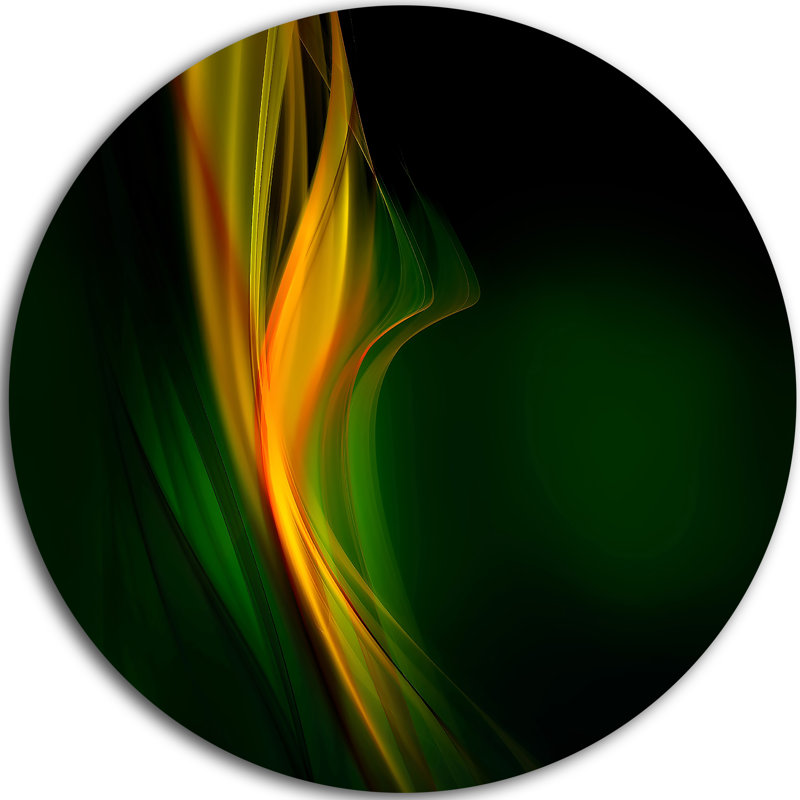 « green or vertical waves », impression sur métal, H 38 po x l 38 po x P 1 po