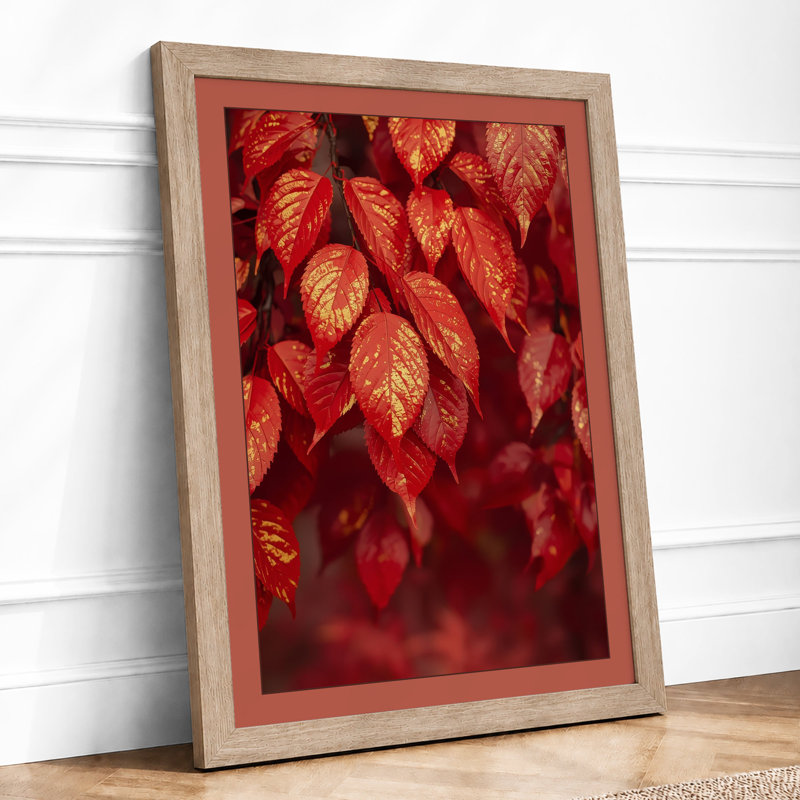 Autumn Foliage Botanical - Framed Print, A1 - 84.1 x 59.4 cm, Oak