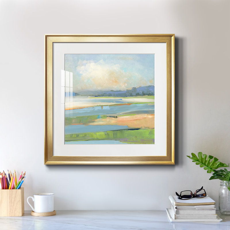 Pastel Coast - Reproduction d'art sur papier encadrée, Papier encadré doré, H 17,5 po x l 17,5 po x P 1,5 po