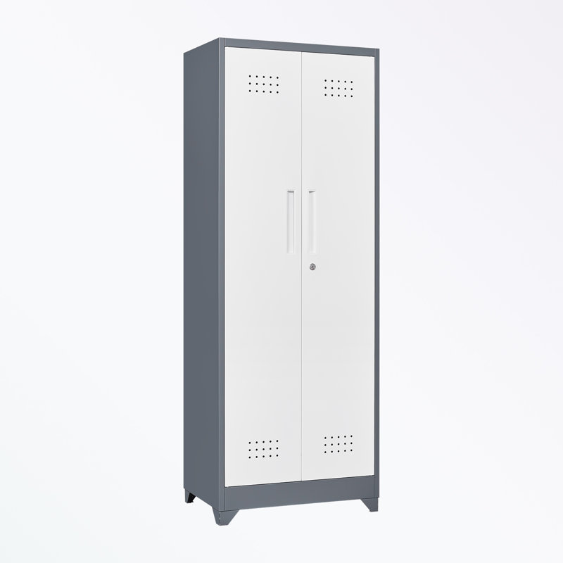 Armoire de rangement à 3 tablettes de 23,62 po de largeur Ihana, Gris / blanc