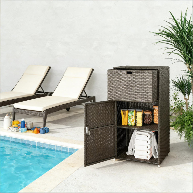 Armoire extérieure, support de rangement, Marron foncé