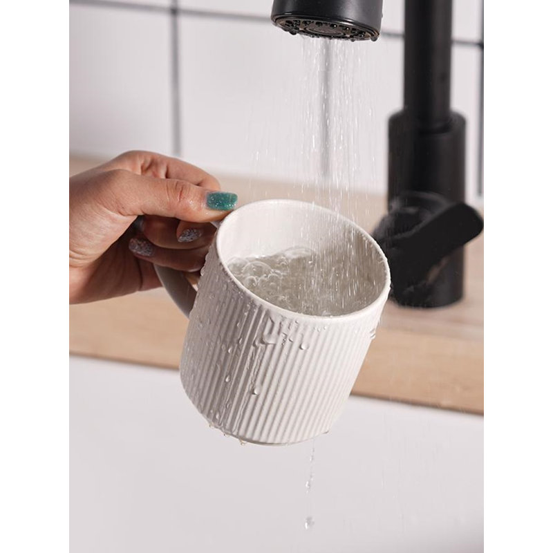Grande tasse à café 12 oz Azal, Blanc mat