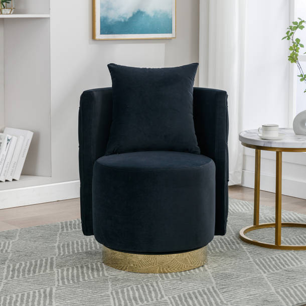 Everly Quinn Alphanso Upholstered Swivel Barrel Chair & Reviews | Wayfair