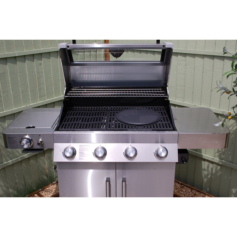 LG Outdoor Portable Gas and Charcoal Grill with Cabinet, 4