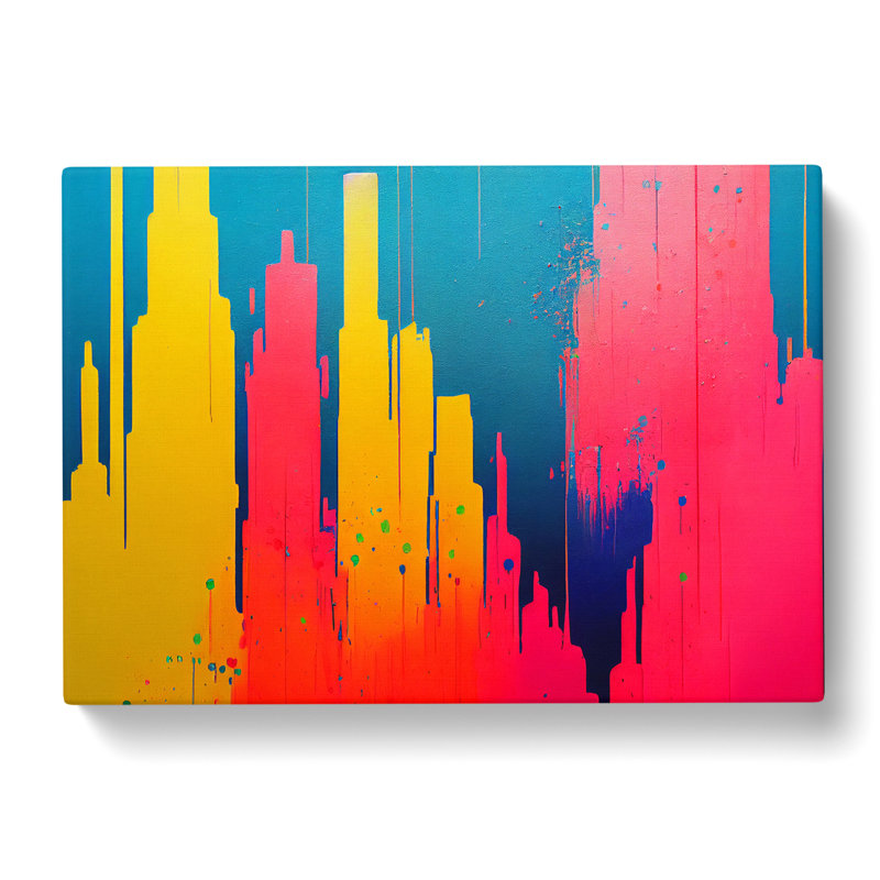 Lush Skyscraper Skyline Abstract - Wrapped Canvas, 40cm H x 60cm W x 3cm D