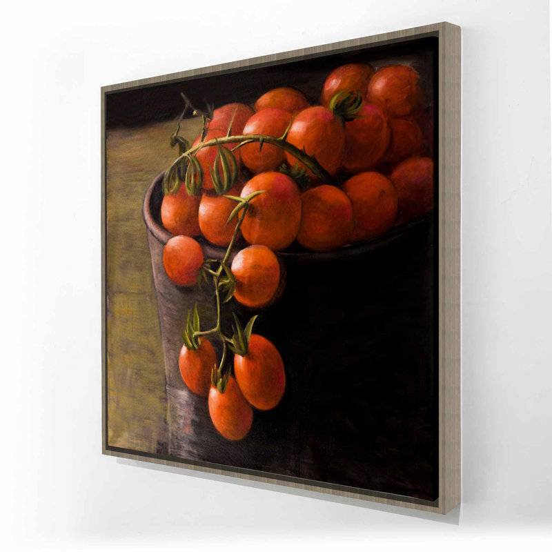 Seau de tomates cerise - Toile nature morte pour la décoration intérieure