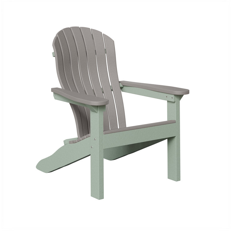 Berlin Gardens Contour Adirondack Chair, Light Gray with Seafoam
