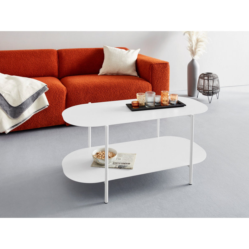 Eysteinn Four Leg Coffee Table with Storage, White