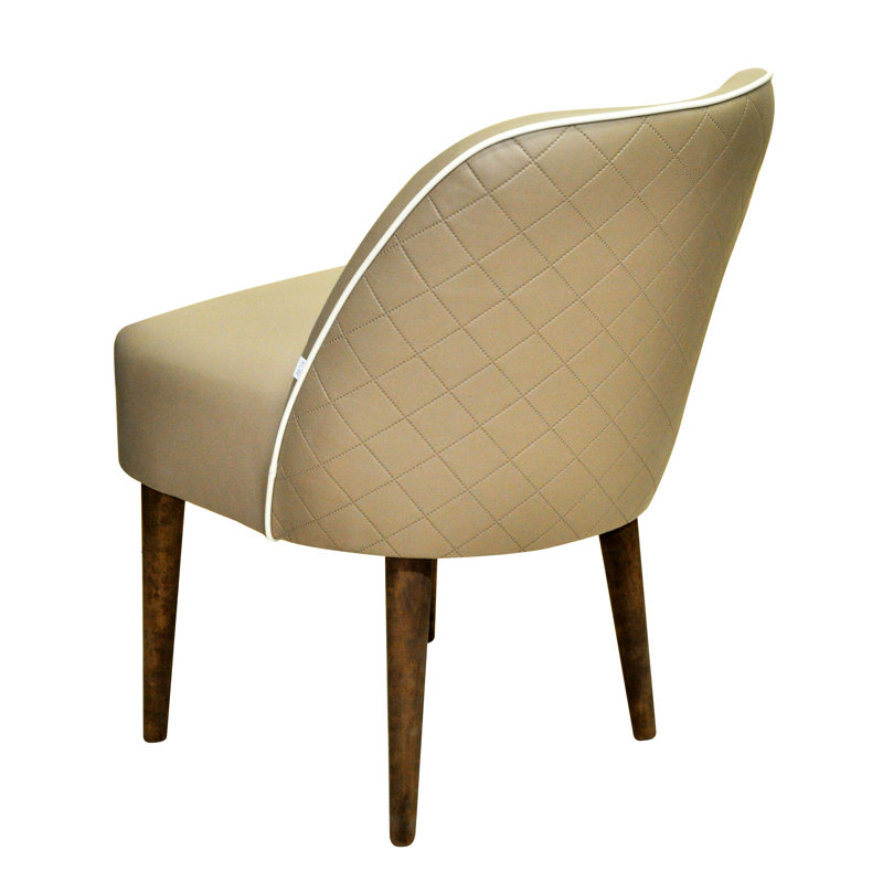 47cm H Upholstered Side Chair in Beige, Beige