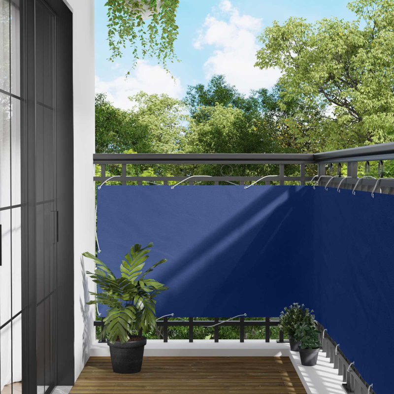 Vidaxl Balcony Screen Outdoor Privacy Screen Fence Patio Screen Oxford Fabric, 1000cm W x 100cm D, Blue