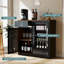 Armoire à café avec mini espace réfrigérateur, armoire à vin cannelée avec plateau l 39,37 po x P 20,9 po, pour la cuisine et la salle à manger-130135155