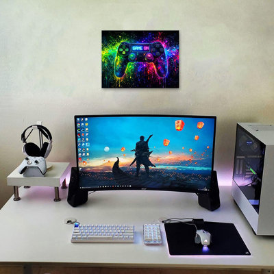 «Graffiti Gaming Canvas Wall Art Gamer Wall Decor For Teens Boy Room Decor» Jeux vidéo, impressions de photos, art de rue, affiche, garçon froid, décor de chambre à coucher, manette de jeu, contrôleur, peinture