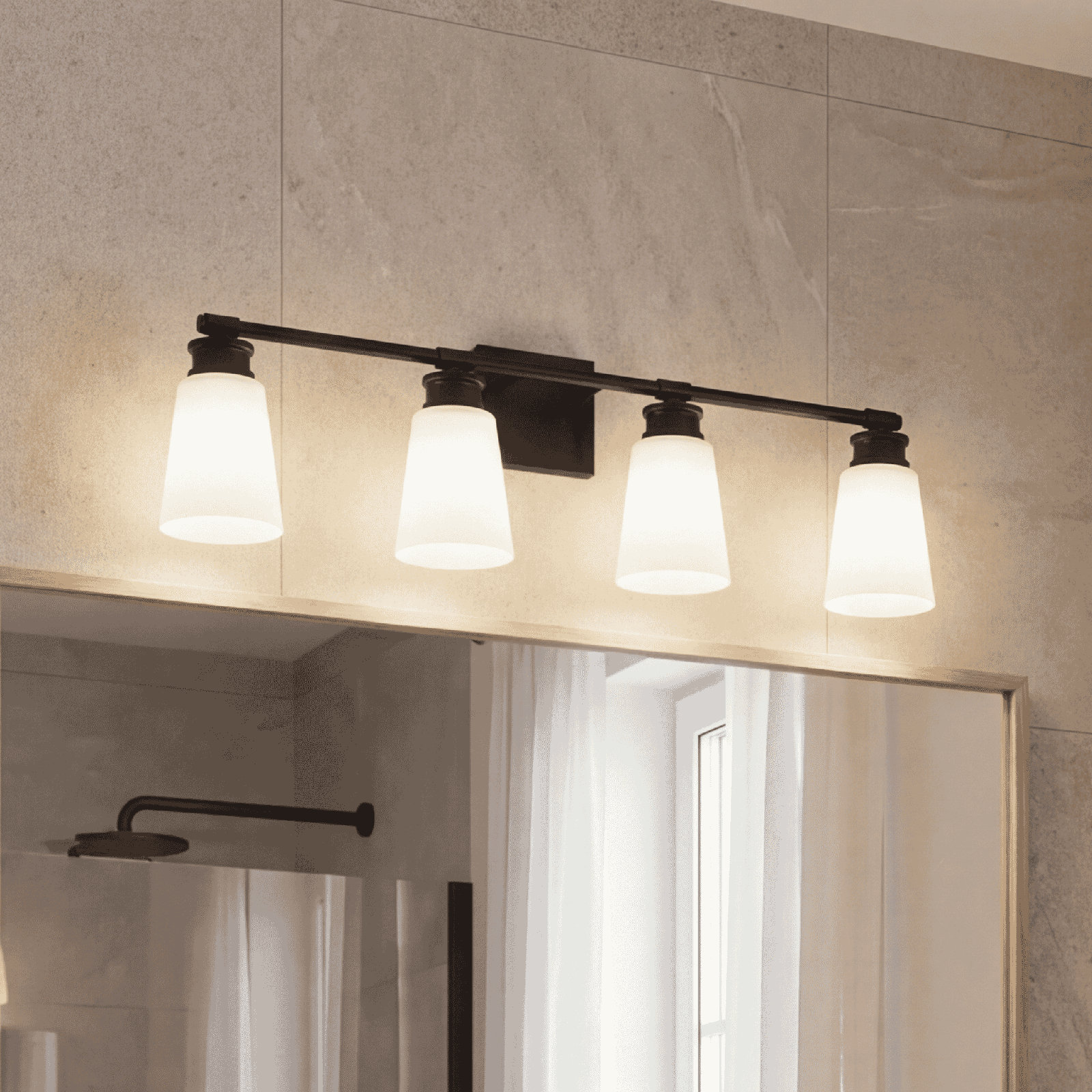 Orlanda 4-Light Dimmable Vanity Light, Brushed Nickel
