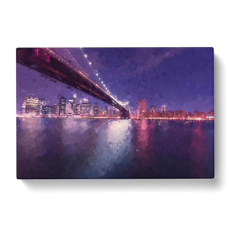Brooklyn Bridge in New York City in Abstract - Wrapped Canvas, 50cm H x 76cm W x 3cm D