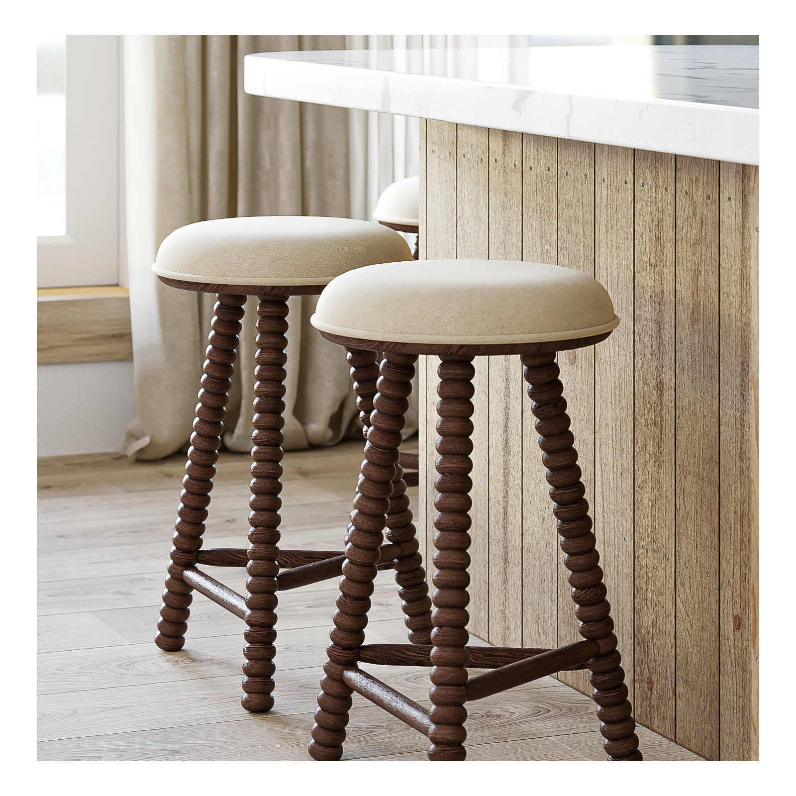 Alyson Twist Counter Stool, Brown