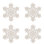 Ornements de Noël en bois en forme de flocon de neige - 4,75 po - blanc - ensemble de 4