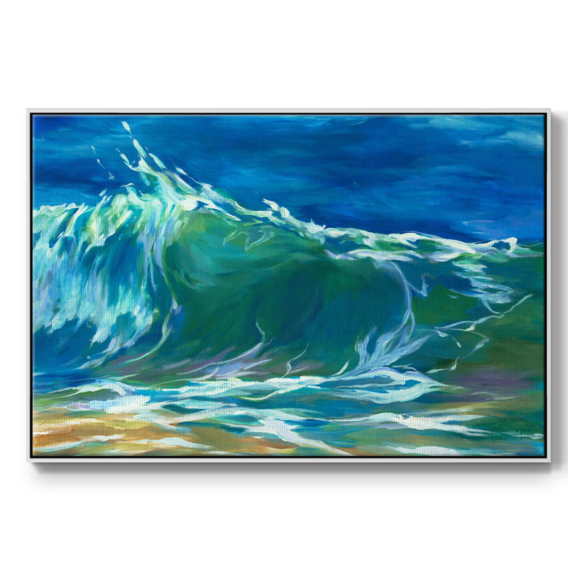 Green Flash encadré sur toile, H 17 po x l 25 po x P 2 po, Blanc