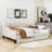 Full Size Linen Upholstered  Daybed With Two Drawers And Slats