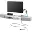 Console multimédia 70 pouces avec prises de courant, support de meuble télé flottant pour le salon, rangement pour divertissement-1672627183