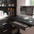 Computer Desk With Glass Cabinets & Built-In LED Lights, Corner L-Shaped Office Desk With USB Charging Ports, Keyboard Tray, Ergonomic Design For Home And Corporate Workspaces(Black)-2125752971