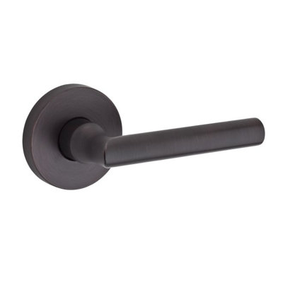 Tube Double Dummy Door Lever with Contemporary Round Rose