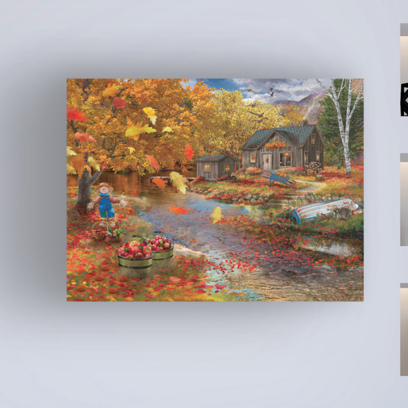 "Autumn Cabin" par Bigelow, impression sur toile tendue, H 18 po x l 24 po x P 2 po