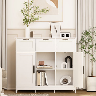 Spacious White Storage Cabinet For Organizing Bedroom, Bathroom, Living Room Items Furniture