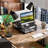 2 Pack 2-Tier Metal Monitor Stand Riser And Computer Desk Organizer With 2 Drawer For Laptop, Computer, Imac, Black