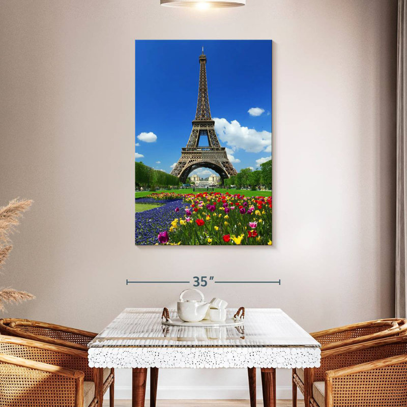 Tour Eiffel Aime au printemps, H 48 po x l 32 po