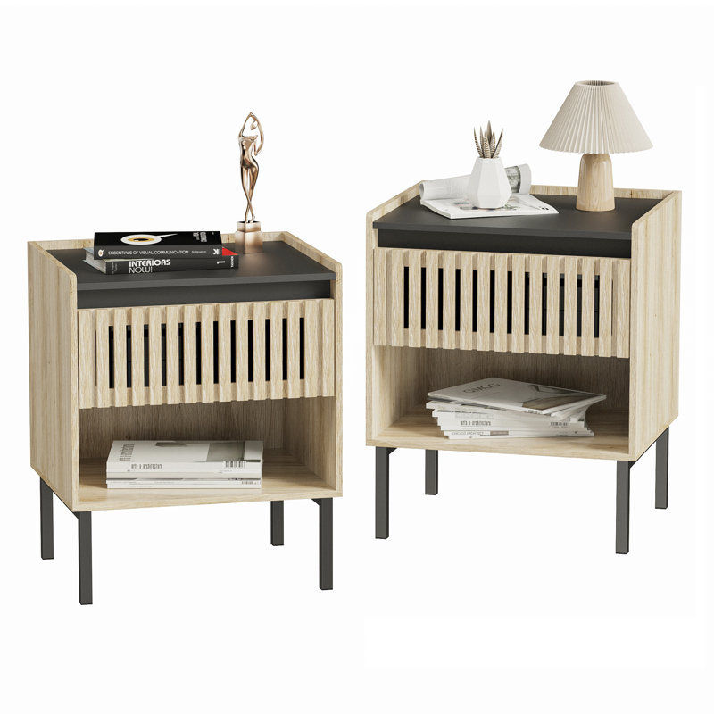 1-Drawer Nightstand Sets with Storage