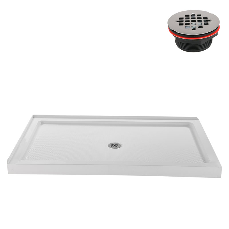 Base de douche en acrylique de coin Streamline l 60 po x P 36 po, drain inclus