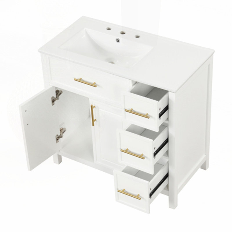 Meuble-lavabo 36 po avec comptoir d'évier, Blanc