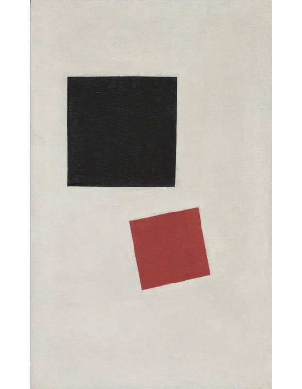 «Black Square and Red Square» par Kazmir Malevich - Art mural sur toile tendue avec châssis, H 24 po x l 17 po