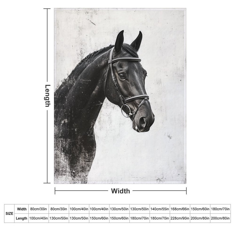 Jeté noir en flanelle de luxe, 60 x 80 po