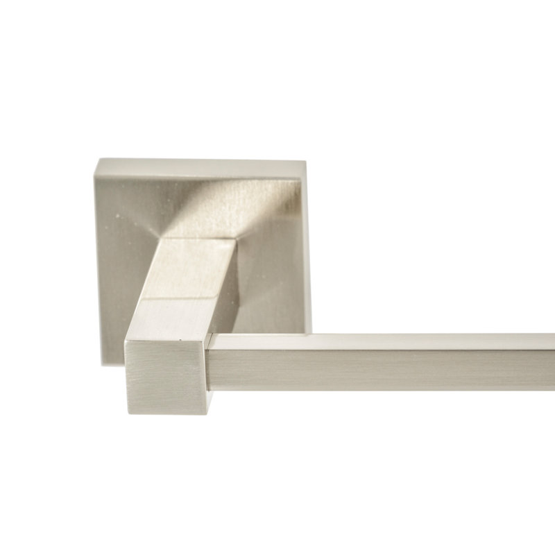 Capri 3 Piece Wall Mounted Brass Bathroom Hardware Set with 18" Towel Bar, Brushed Nickel