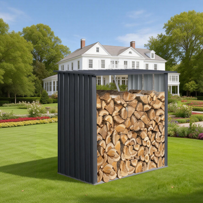 Support à bois de chauffage pour l'extérieur Echo, 60.75" H x 59.25" W x 29.75" D