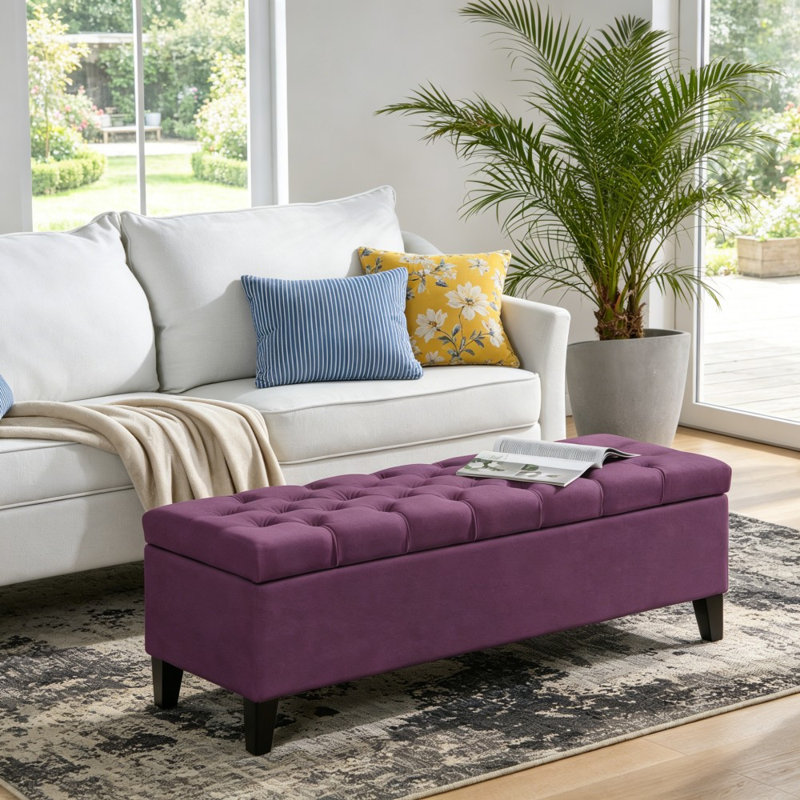 OTTOMAN DE RANGEMENT GLOUSTER, Mauve