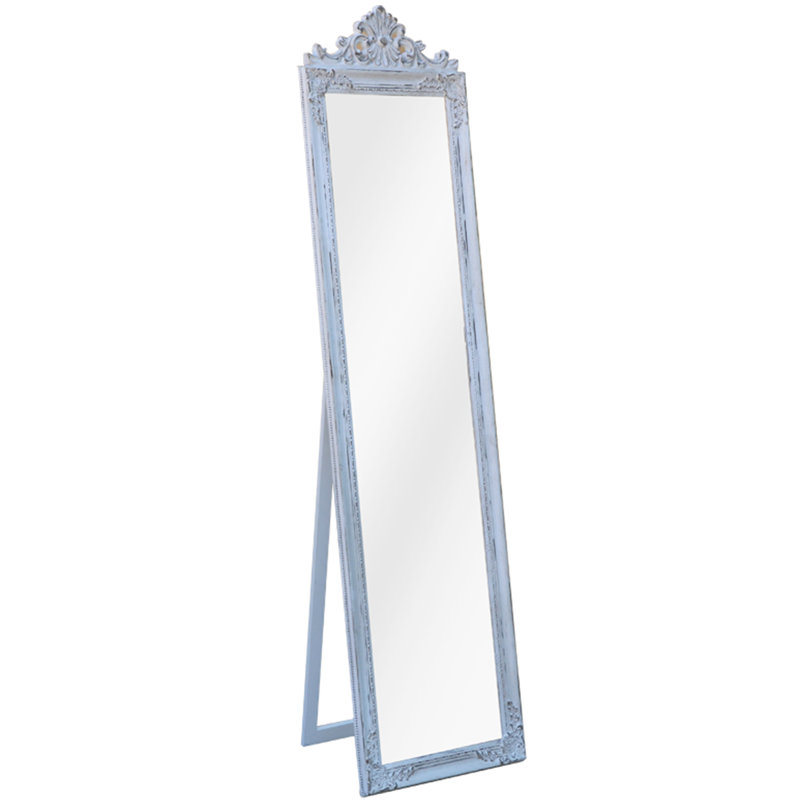 Makena Engineered Wood Flat Floor Mirror, Matte White