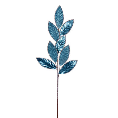 Vickerman 27.5" Metallic Leaf Glitter Spray 8'' Fabric Pick
