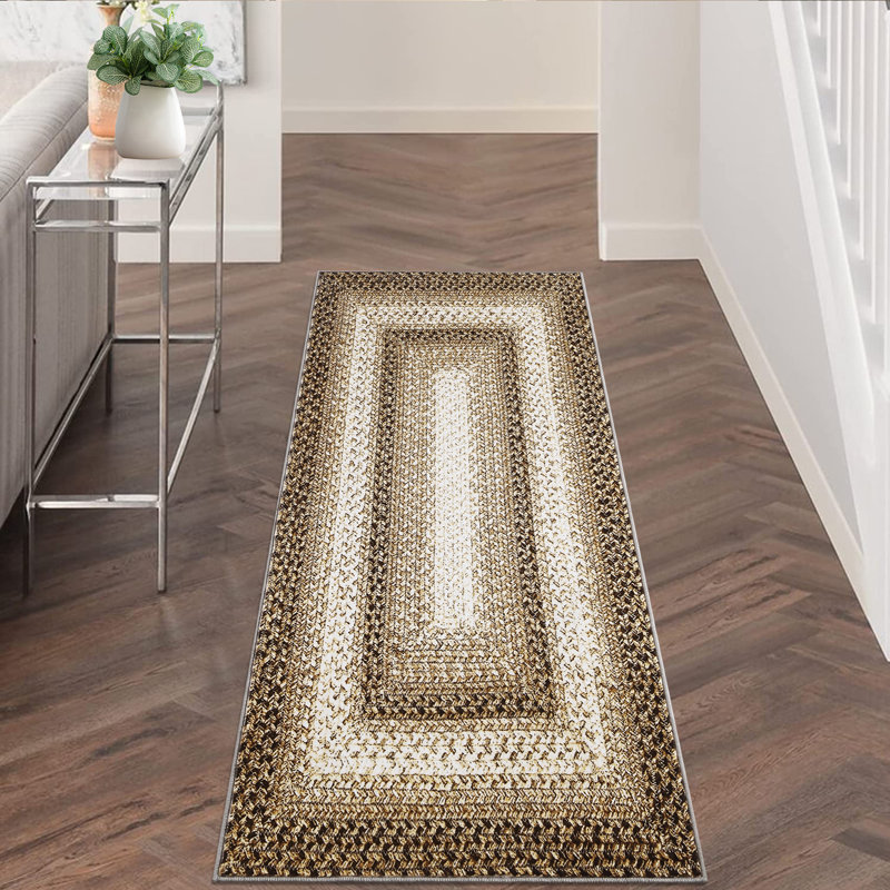 Brisseida Washable Geometric Indoor Rug, Runner 2' x 10'